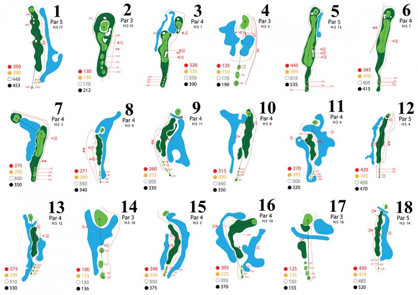 Plán hřiště | Golfové zájezdy, golfová dovolená, luxusní golf
